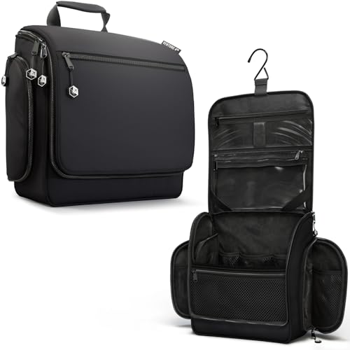 VENTURE 4TH Hanging Travel Toiletry Bag, 18 Compartments - Black - color: Black