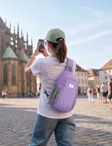 SKYSPER Sling Bag RFID Cross Body Bag Anti Theft Crossbody Backpack Travel Shoulder Daypack(Purple) - color: Purple