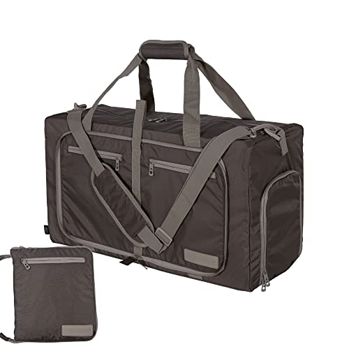 LEGEND 60L Foldable Duffle Bag With Shoe Compartment - Chocolate - color: Chocolate, size: 60L