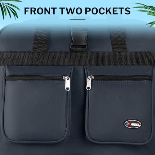 30'' Expandable Rolling Duffel Bag Suitcases w/Wheels,Foldable Luggage Bag - color: Navy, size: 30"