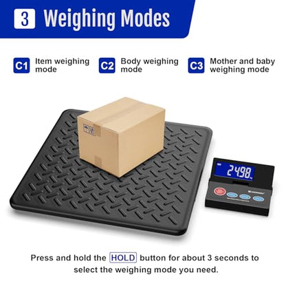 UNIWEIGH 440lb Postal Scale 10g Accuracy Digital Shipping Scale - color: Black
