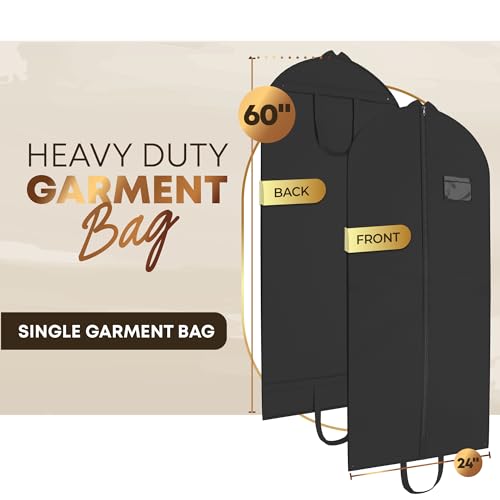 Your Bags Heavy Duty Travel Garment Bag, Suit Bag for Men, 24" x 60" - size: 60"