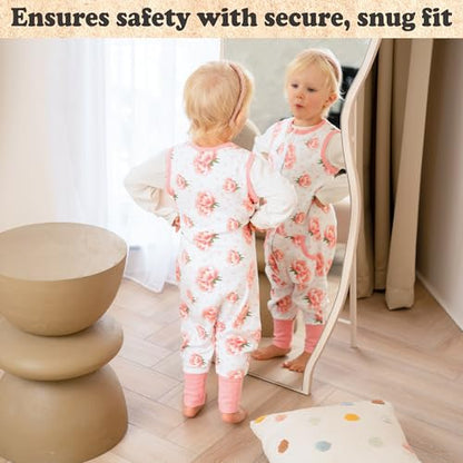 Toddler Sleep Sack with Feet, 2-3T, 2-Pack - color: Floral Rose-solid (2 Pack), size: 2-3T