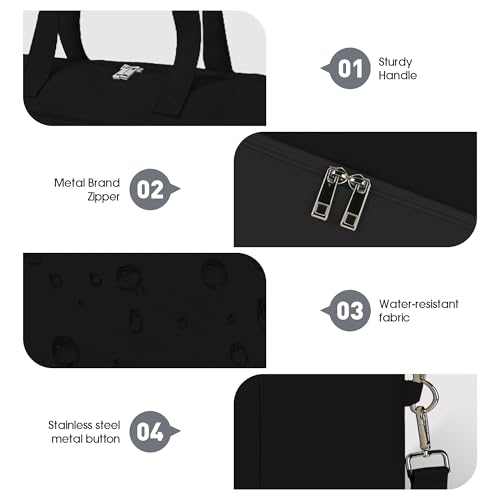 Women's Weekender bag Travel Duffel Bag with Shoe Compartment 21-inch Airline-Approved Carry-On, 2-Piece Overnight Bag Set Personal Item Luggage - color: 1-Black