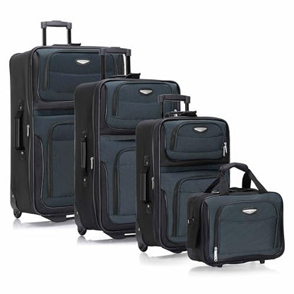 Travel Select Amsterdam Softside Expandable Luggage with Rolling Wheels, Navy, 4-Piece Set (15/21/25/29) - color: Navy, size: 4-Piece Set (15/21/25/29)