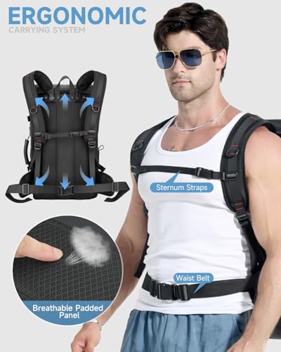 Travel Backpack for Men,60L Backpack with Shoe Compartment - color: Black(b), size: 60L