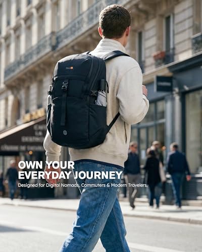 Tolaccea 30L Travel Backpack 15.6" Laptop Carry On Daypack for Work College - color: Black