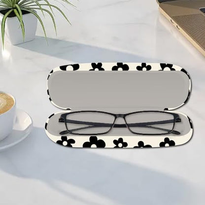 CREATCABIN Hard Shell Glasses Case Leather Sunglasses Cases Eyeglasses Holder Pouch - style: Flower