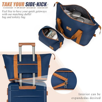 KUNEL Luggage Sets, Lightweight Durable Hardshell, 5 Piece, 20/24/28Inch - color: Blue