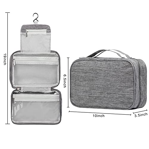 Etercycle Toiletry Bag for Women Men, Waterproof Hanging Toiletry Bags - color: Gray