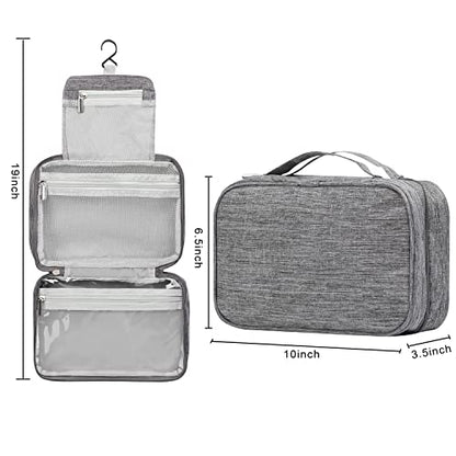Etercycle Toiletry Bag for Women Men, Waterproof Hanging Toiletry Bags - color: Gray