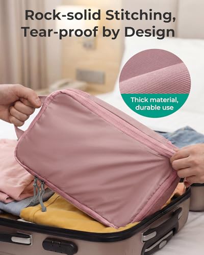BAGSMART Compression Packing Cubes for Travel Essentials - color: Brier Rose, size: Set of 6