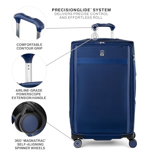 Travelpro VersaPack+ Softside Checked Luggage Suitcase, Navy Blue, 29-Inch - color: Estate Blue, size: Checked Large