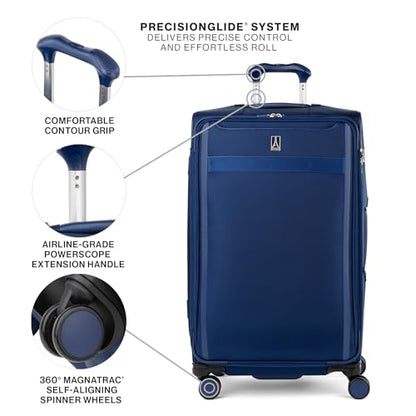 Travelpro VersaPack+ Softside Checked Luggage Suitcase, Navy Blue, 29-Inch - color: Estate Blue, size: Checked Large