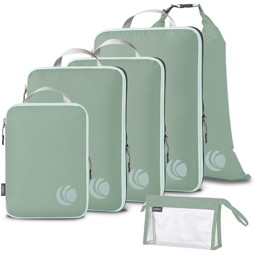 Cipway 여행용 압축 패킹 큐브, 세이지 그린., 여행, 출장 - color: 세이지 그린., size: 6PCS