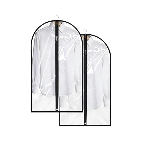 Garment Bags for Hanging Clothes, 45'' Suit Bag Cover for Storage and Travel, Dress Bags for Gowns Long, 2 Pack (Clear) - color: Clear, size: 45''- 2 Pack