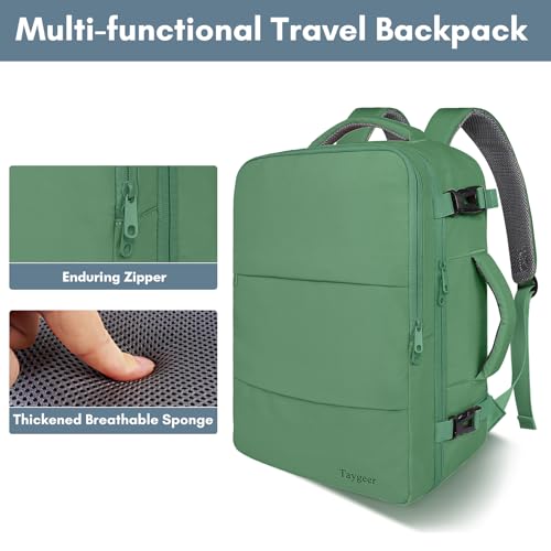 Taygeer Travel Backpack for Women Men, Airline Approved Carry On Backpack - color: Peridotgreen, size: X-Large