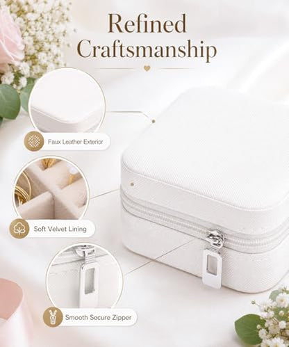 Homde Travel Jewelry Case for Women: 6 Small Boxes for Group&Team Gift - color: White