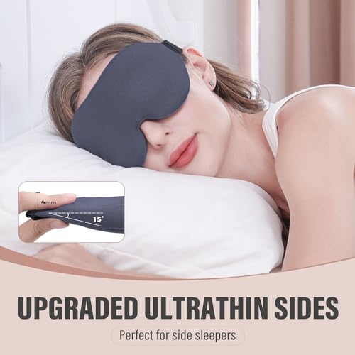 YIVIEW Sleep Mask for Side Sleeper, Light Blocking Zero Pressure Blindfold - color: Grey