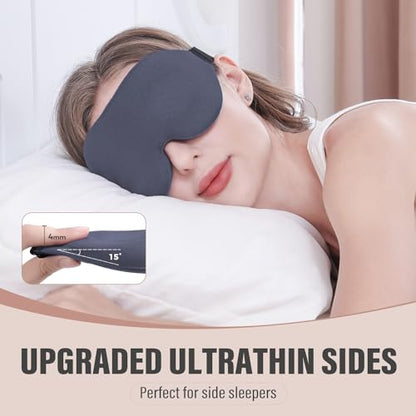 YIVIEW Sleep Mask for Side Sleeper, Light Blocking Zero Pressure Blindfold - color: Grey