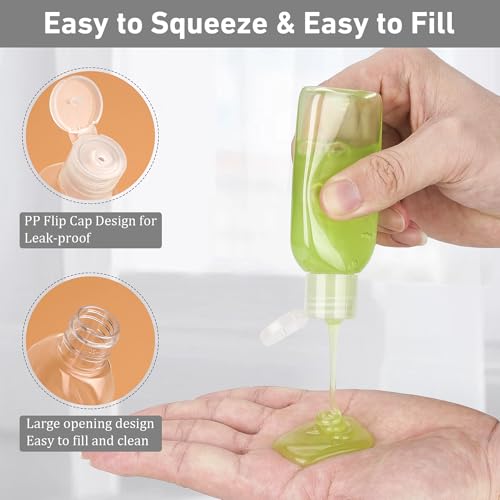 Travel Bottles for Toiletries 10 PCS 3.4oz Travel Size Containers - color: D-Transparent