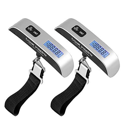 travel inspira Luggage Scale, Portable Suitcase, Weighing Scales - color: Silver 2PC