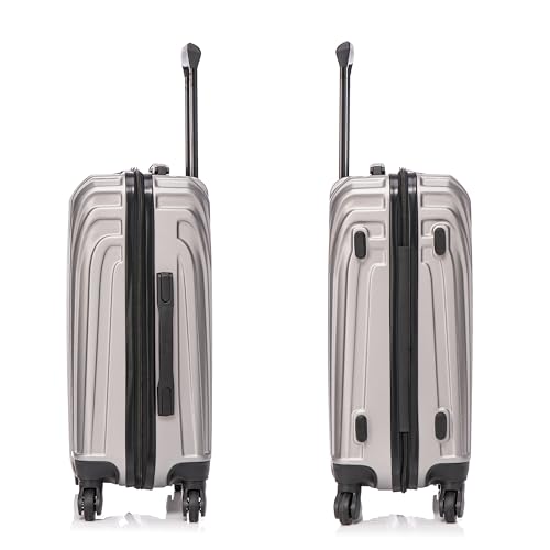 InUSA VASTY 20-Inch Carry-On Hardside Spinner Luggage Lightweight Grey - color: Grey, size: 20 Inch