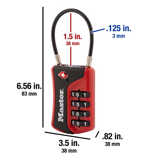 Master Lock 4697D Set Your Own Combination TSA Approved Luggage Lock, 1 Pack, Colors May Vary - style: 1 Pack, Color May Vary