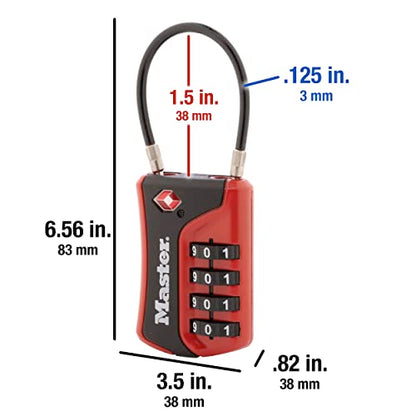 Master Lock 4697D Set Your Own Combination TSA Approved Luggage Lock, 1 Pack, Colors May Vary - style: 1 Pack, Color May Vary