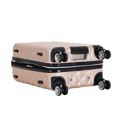 Kenneth Cole REACTION Diamond Tower Collection Lightweight Hardside Expandable 8-Wheel Spinner Travel Luggage, Rose Champagne, 2-Piece Set (20" & 28") - color: Rose Champagne, size: 2-Piece Set (20" & 28")