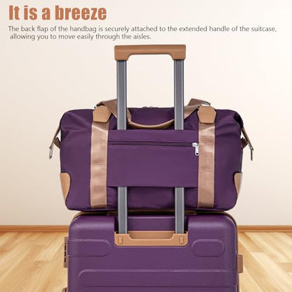 Cobens Luggage Sets 5 Piece, Suitcase with Wheels, 20/24/28inch, Violet | Water-Resistant ABS Hard Shell, 360°Detachable Spinner Wheels, Tsa Lock, Large Checked Travel Suitcases for Family - color: Violet
