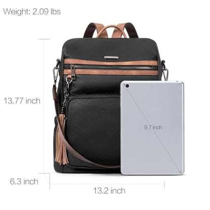 CLUCI Vegan leather Backpack for Women - color: Black With Brown
