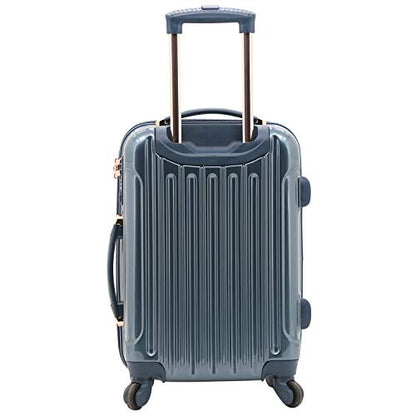 kensie 3 Piece "Alma" Light Metallic Style TSA-Lock Spinner Luggage Set, Midnight Blue Option - color: Midnight Blue, size: 28"/24"/20" (3 Piece Set)