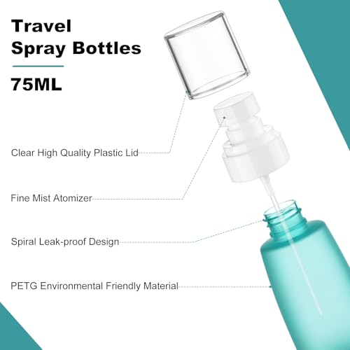 Fine Mist Travel Spray Bottles, 3-Pack，2.5oz/75ml - size: 75 ml