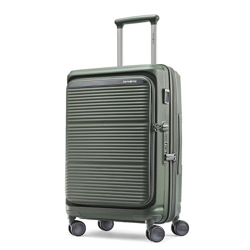 Samsonite Paralux Carry-On Luggage - Innovative Design - Quick Access Front Pocket - Dual Suspension Wheel Technology - TSA Lock - Expandable - Includes Removable Packing Cubes - Olive - color: Olive
