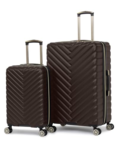 Kenneth Cole REACTION Madison Square Lightweight Hardside Chevron Expandable Spinner Luggage, Chocolate Brown, 2-Piece Set (20" & 28") - color: Chocolate Brown, size: 2-Piece Set (20" & 28")