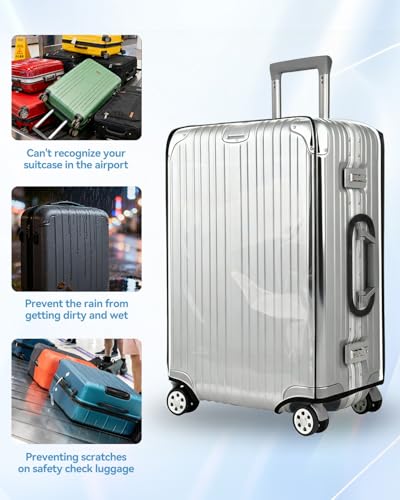T Tersely Clear PVC Suitcase Cover Protectors 20 Inch Suitcase Covers - size: 20inch
