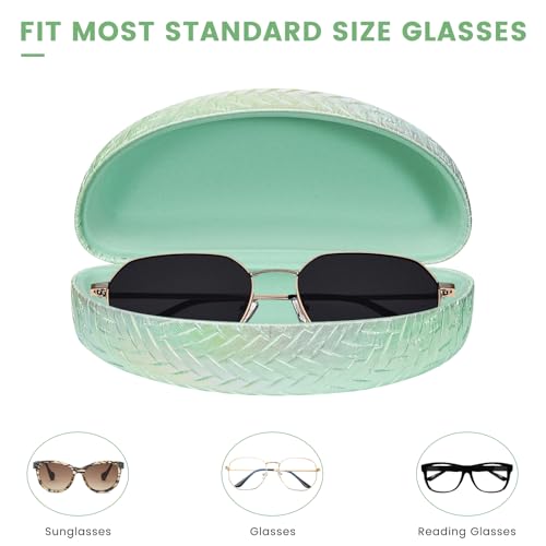 molshine Hard Shell Sunglasses Case, Classic Glasses Case for Sunglasses and Eyeglasses - color: Green