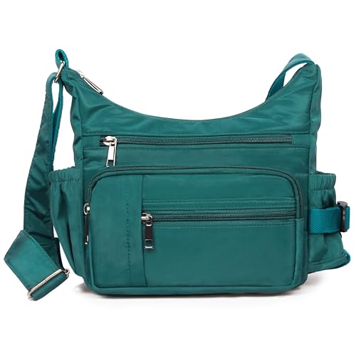 VOLGANIK ROCK RFID Anti Thief Crossbody Bag for Women Waterproof Shoulder Bag Messenger Bag Casual Nylon Purse Handbag - color: Lake Blue