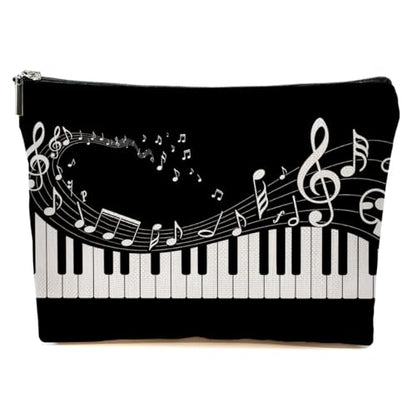 JIUWEIHU Piano Keys Makeup Bag, Musical Cosmetic Bags Travel Organizer Bag - color: Multicolor 0063