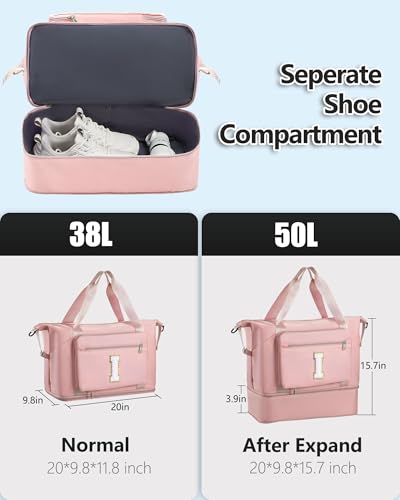 Women Girl Birthday Gifts Weekend Sleepover Overnight Duffle Bag - color: Pink, style: I