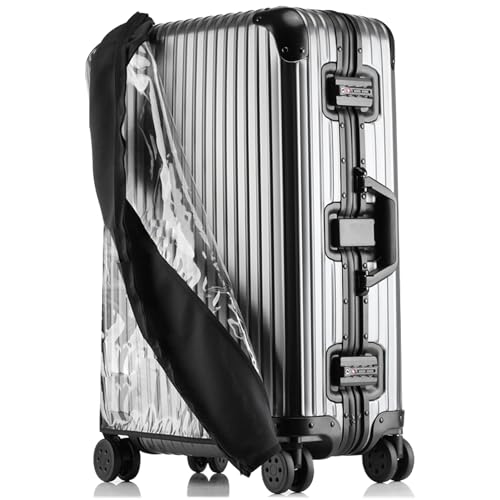 Transparent PVC Suitcase Cover, No Disassembly Required Clear Luggage Protector Suitcase Cover - color: Black, size: 24