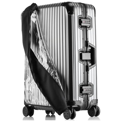 Transparent PVC Suitcase Cover, No Disassembly Required Clear Luggage Protector Suitcase Cover - color: Black, size: 34