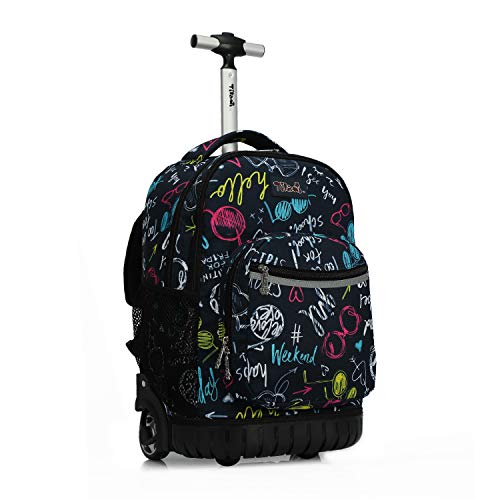Tilami Rolling Backpack 19 inch Wheeled LAPTOP Boys Girls Travel School Student Trip, weekend - color: Navy