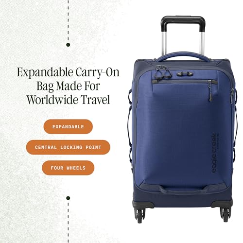 Eagle Creek Expanse 4-Wheel 22-Inch Carry-On Luggage, Pilot Blue - color: Blue