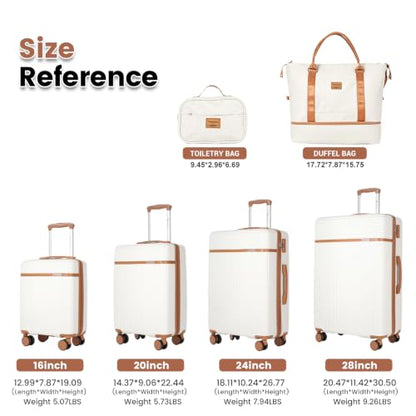 Travelhouse 6-Piece ABS+PC Hardside Luggage Set with Spinner Wheels - color: WHITE, size: 6 piece set