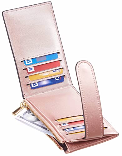 Chelmon Women's RFID Slim Card Holder Wallet - color: Rose Gold Classic