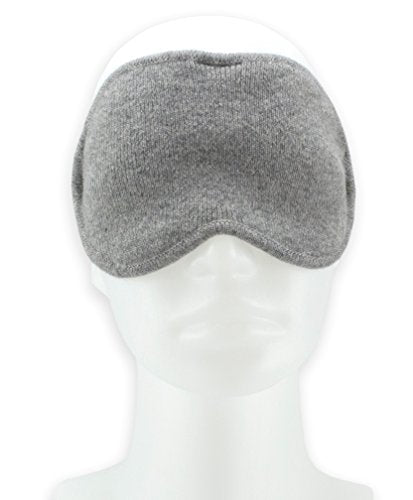 Lightweight 100% Cashmere Eye Mask Gray for Travel with Gift Box