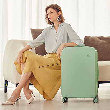 mixi Luggage Suitcase with Spinner Wheels, Hardside Rolling Suitcase PC with Cover & TSA Lock Lightweight Travel Case 26in Checked in, Avocado Green - color: Avocado Green, size: 26 Inch