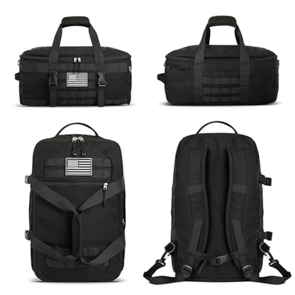 Gym Bags for Men, Large Tactical Duffle Bag with Shoe Compartment - color: Black, size: Large